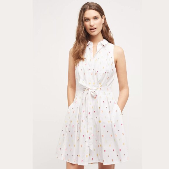 HD in Paris Paleta Popsicle A-Line Sleeveless Button Up Shirt Dress 0 2 XS - Picture 5 of 15